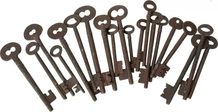 BISCOTTINI Set van 20 originele antieke sleutels