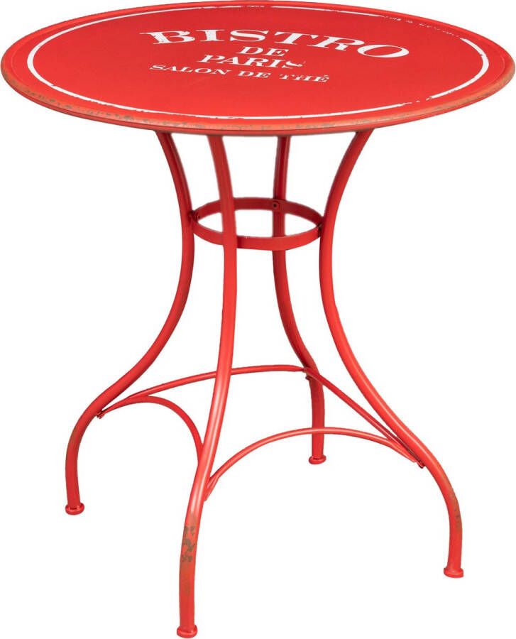 BISCOTTINI Tafel Bistro de Paris ijzer antiek rood afwerking L72xPR72xH75 cm