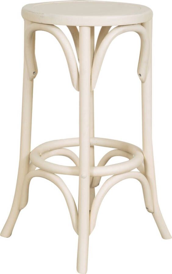 BISCOTTINI Thonet massief essen kruk in antiek witte afwerking