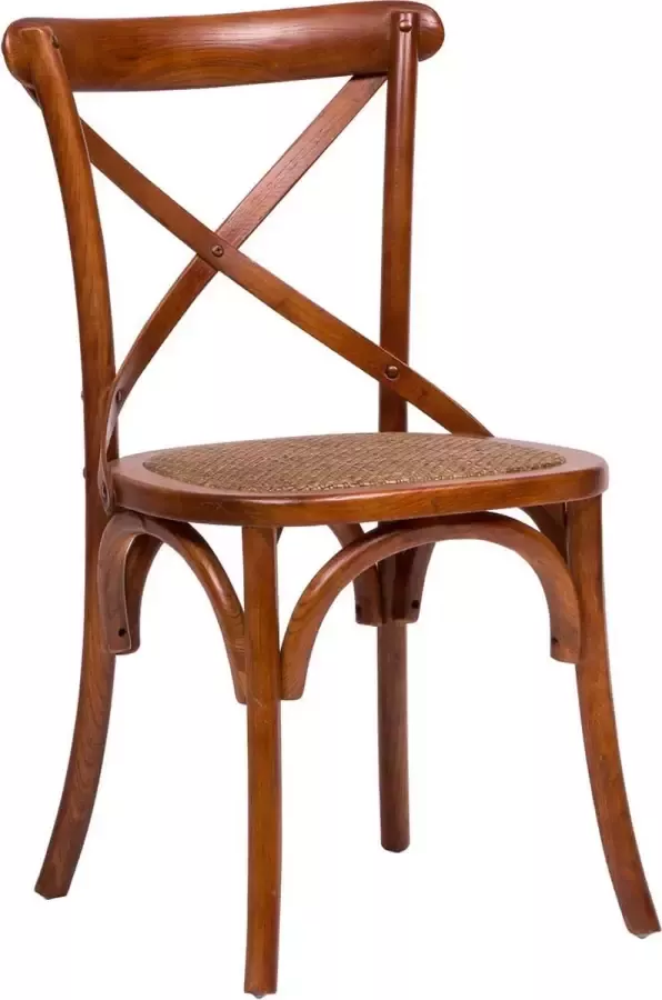 BISCOTTINI Thonet stoel in massief essen en rotan zitting in noten afwerking 46x42x86 cm