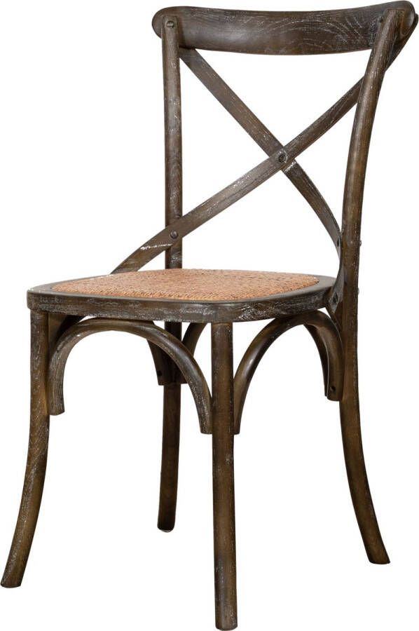 BISCOTTINI Thonet stoel in massief essen en rotan zitting met antiek bruine afwerking