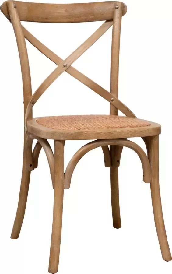 BISCOTTINI Thonet stoel in massief essen en rotan zitting verouderd hout 46x42x86 cm
