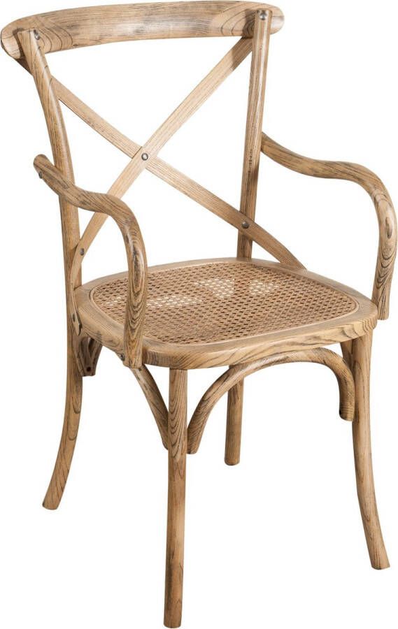 BISCOTTINI Thonet stoel in massief essen met antiek licht noten afwerking en Vienna rieten zitting L50XPR43XH89 cm