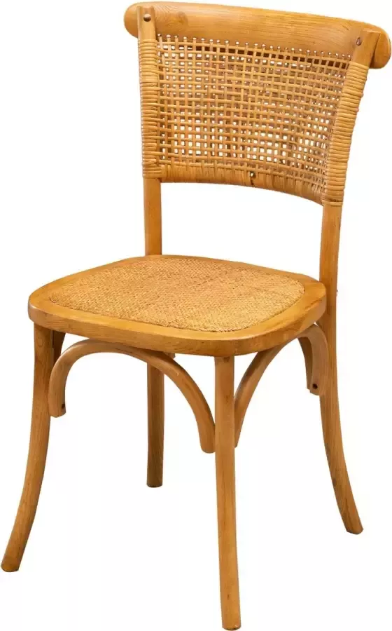 BISCOTTINI Thonet-stoel in massief essenhout en rotanzitting met natuurlijke afwerking L45xPR50xH88 cm