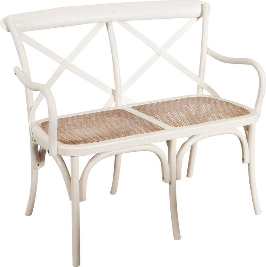 BISCOTTINI Tweezitsbank Thonet type antiek wit afwerking L105XPR50XH90 cm