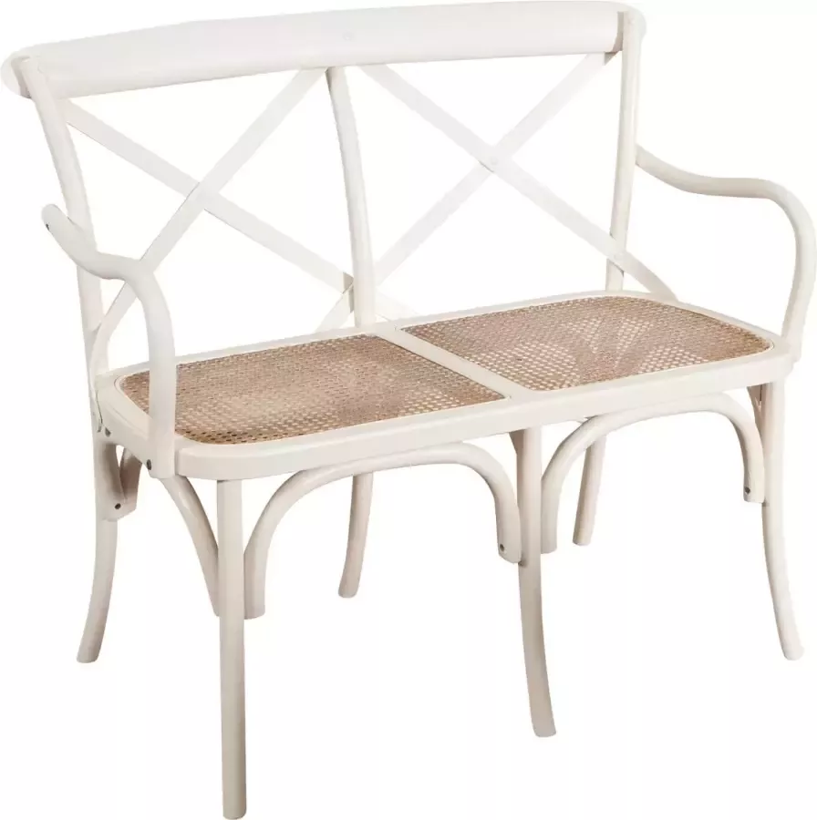 BISCOTTINI Tweezitsbank Thonet type antiek wit afwerking L105XPR50XH90 cm