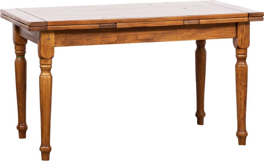 BISCOTTINI Uitschuifbare tafel van massief lindehout Landelijke notenhouten afwerking Made in Italy