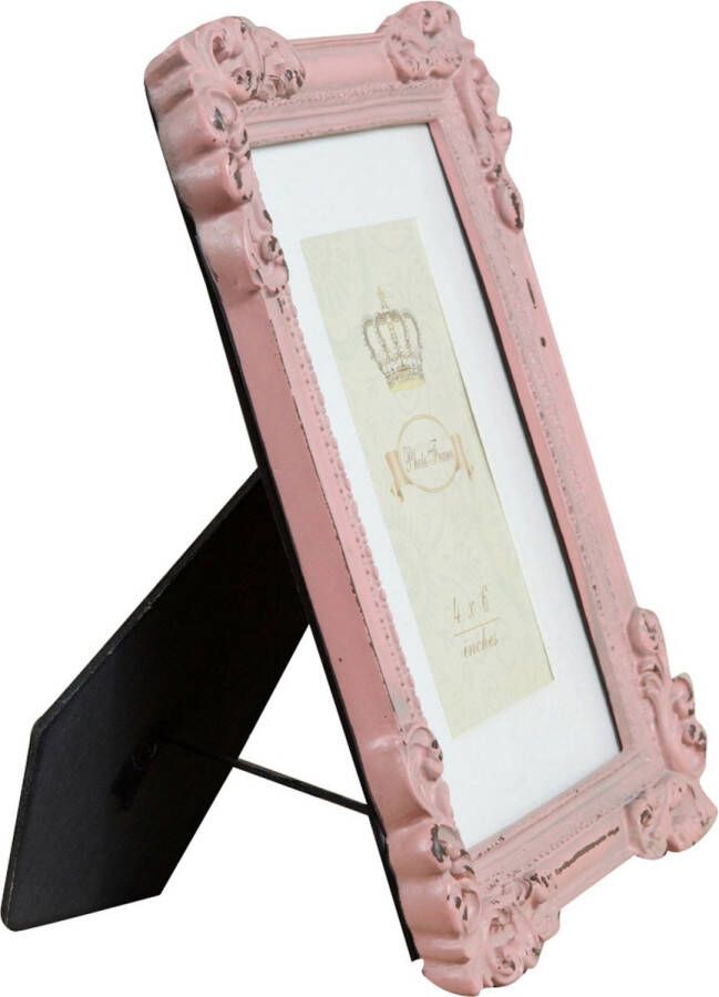 BISCOTTINI Verticale horizontale vrijstaande fotolijst in verouderde roze hars L20xPR2.5xH25 cm