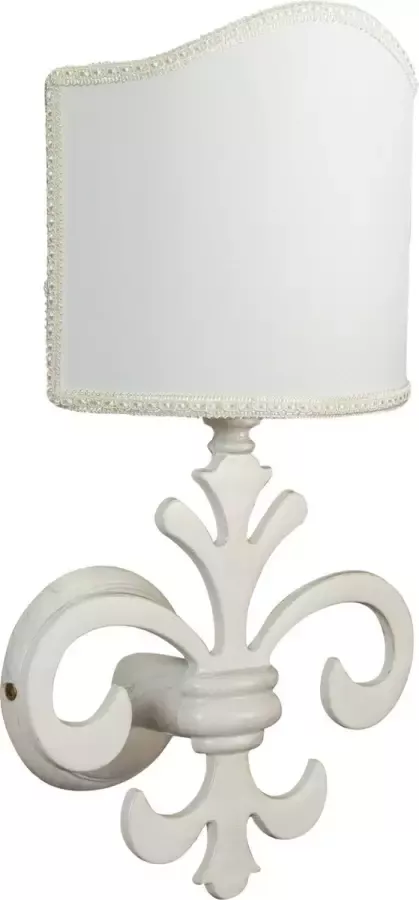 BISCOTTINI Wandlamp in Florentijnse stijl in gegoten verouderd wit gepatineerd messing L21XPR18XH36 cm Gemaakt in Italië
