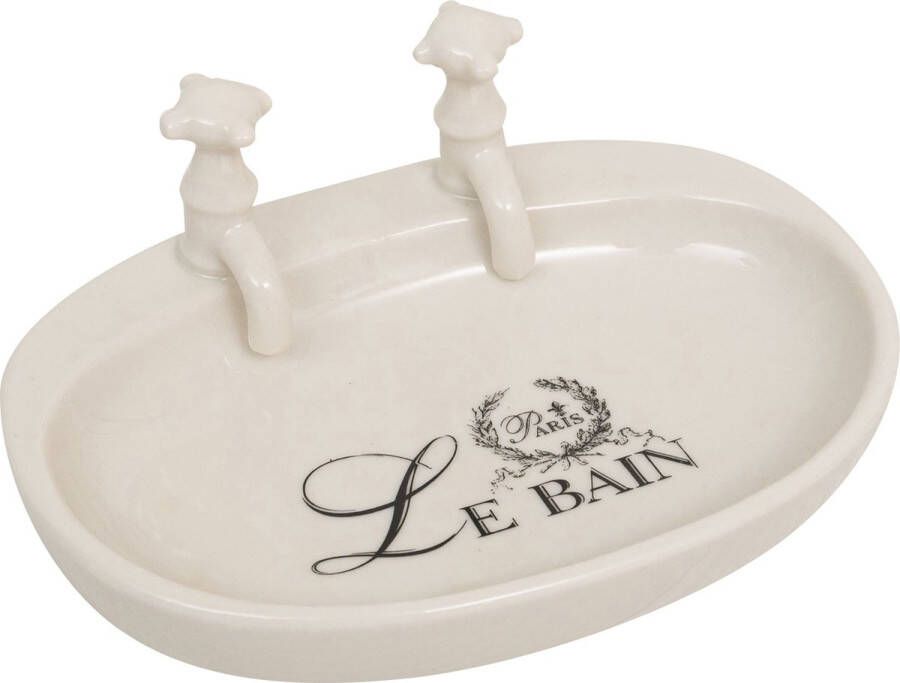 BISCOTTINI Zeephouder leegt zakken in wit porselein gedecoreerd met Le Bain Paris L14xPR10xH5 5 cm