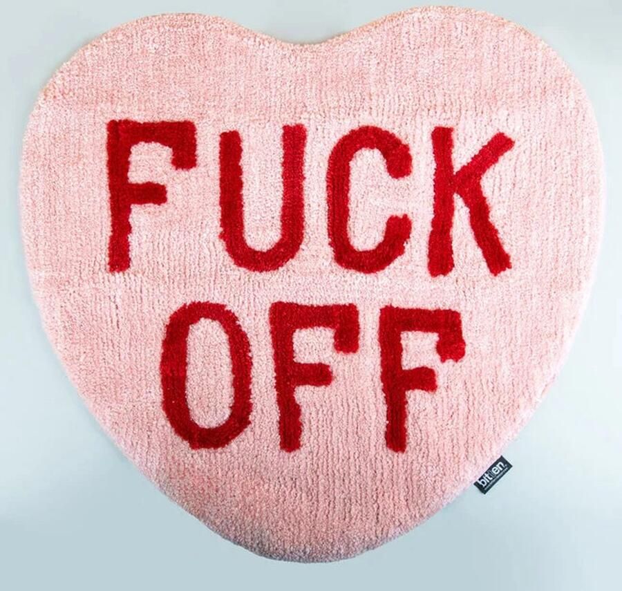 Bitten Badmat Fuck Off Hart vloerkleed