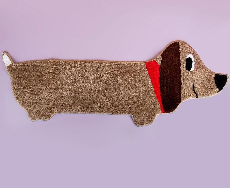 Bitten Badmat Teckel Hond Stretched Sausage Dog Vloerkleed
