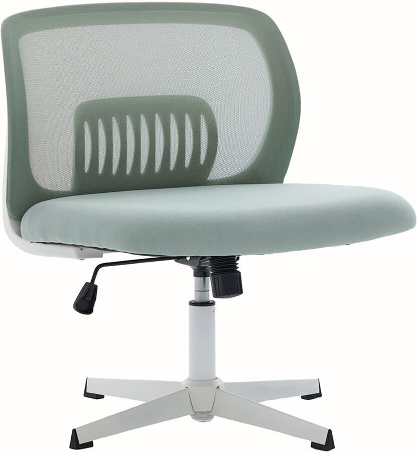 BLACKCOLORS Bureaustoelen zonder armleuningen leesfauteuils met brede kussens salonstoelen om met gekruiste benen te zitten schommelfunctie in hoogte verstelbaar 360° draaibaar