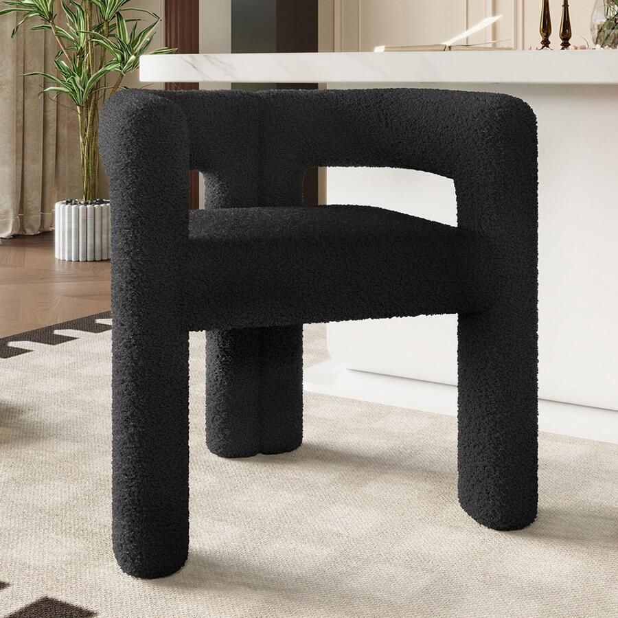 BLACKCOLORS Ergonomische fauteuil met hoogwaardige Teddy Flor-bekleding uniek design maximaal comfort en veelzijdigheid Moderne en veelzijdige fauteuil Robuust elegant en in een handomdraai gemonteerd