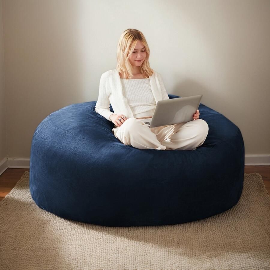 Pugsdrly Pouf 120 poef bank voor volwassenen zachte en comfortabele leesfauteuil geschikt voor slaapkamers balkons en andere ruimtes