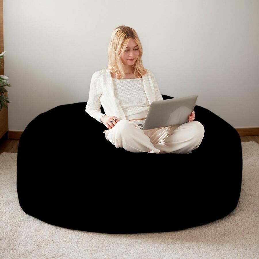 Pugsdrly Pouf 120 zitzak bank voor volwassenen zachte en comfortabele leesfauteuil geschikt voor slaapkamers balkons en andere ruimtes