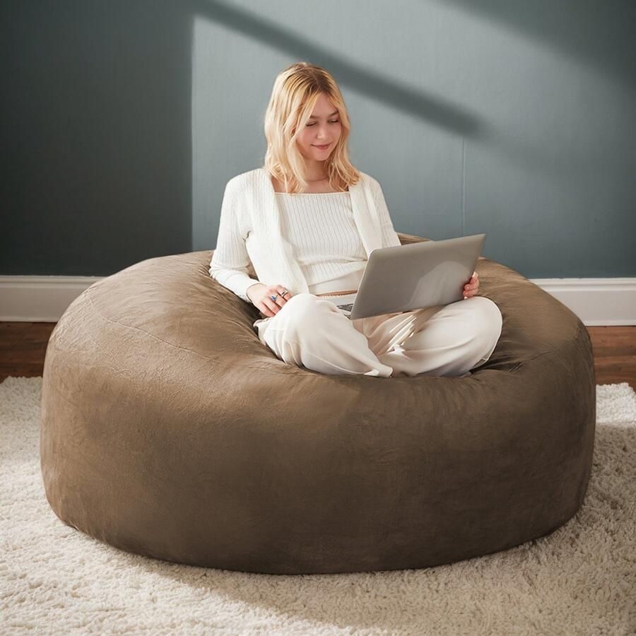 Pugsdrly Pouf 120 zitzak bank voor volwassenen zachte en comfortabele leesfauteuil geschikt voor slaapkamers balkons en andere ruimtes