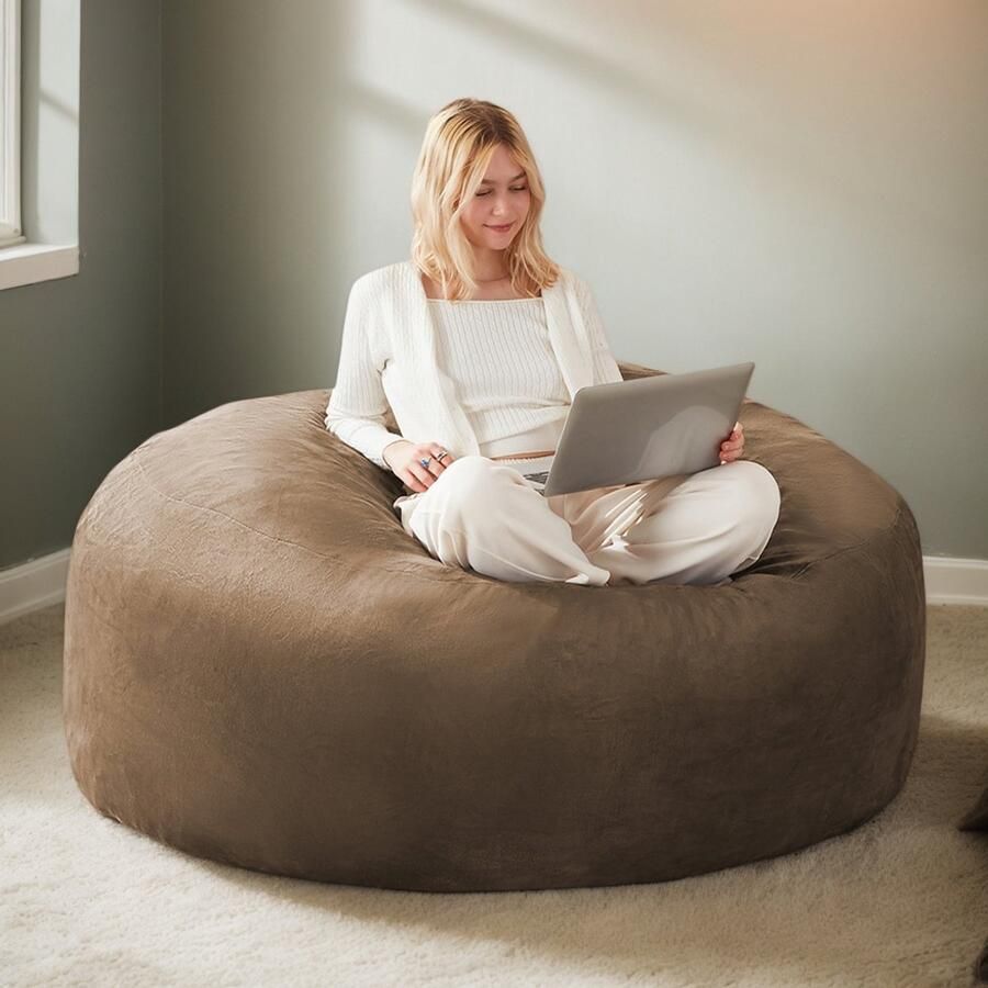 Pugsdrly Pouf 150 zitzak bank voor volwassenen zachte en comfortabele leesfauteuil geschikt voor slaapkamers balkons en andere ruimtes