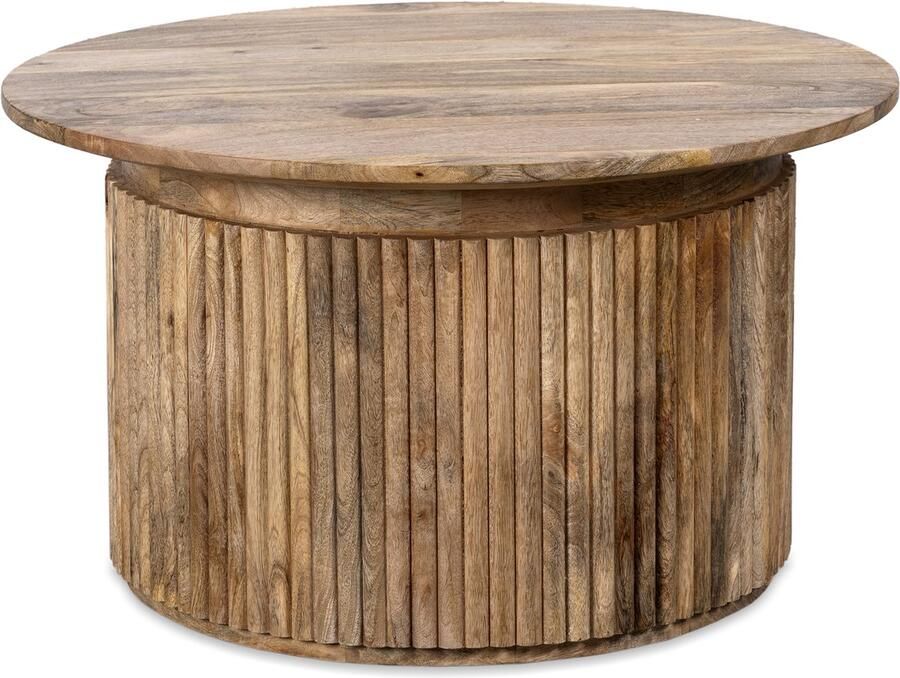 BLenS -Furniture Salontafel Fulskor Naturel Rond Mangohoutenmeubel