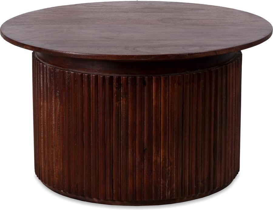 BLenS-Furniture Salontafel Fulskor Bruin Rond Mangohoutenmeubel