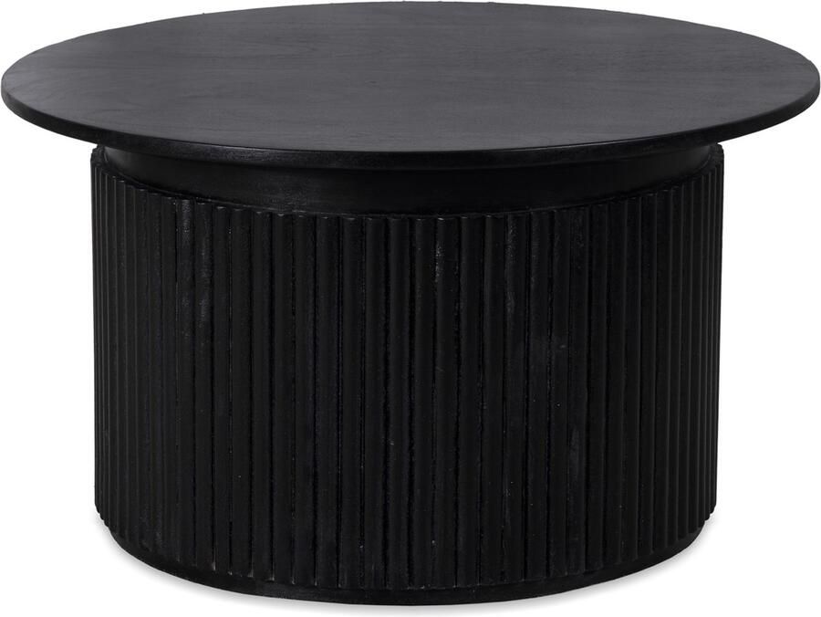 BLenS-Furniture Salontafel Fulskor Zwart Rond Mangohoutenmeubel