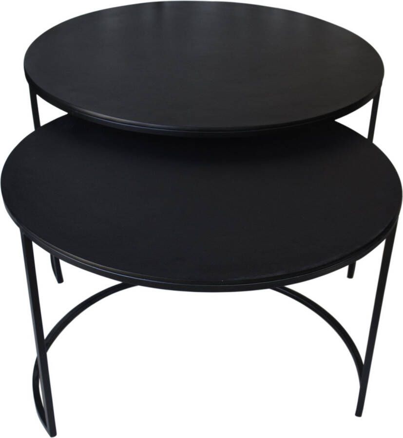 BLenS Salontafel Houston Aluminium Zwart Industrieel Set van 2