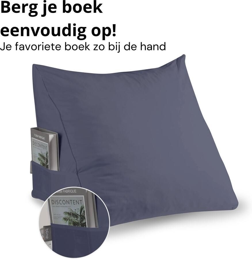 Bline Leeskussen Hoes – Antraciet Kussensloop – Geschikt voor leeskussens – Zit- & Leeskussen voor in Bed leeskussen hoes