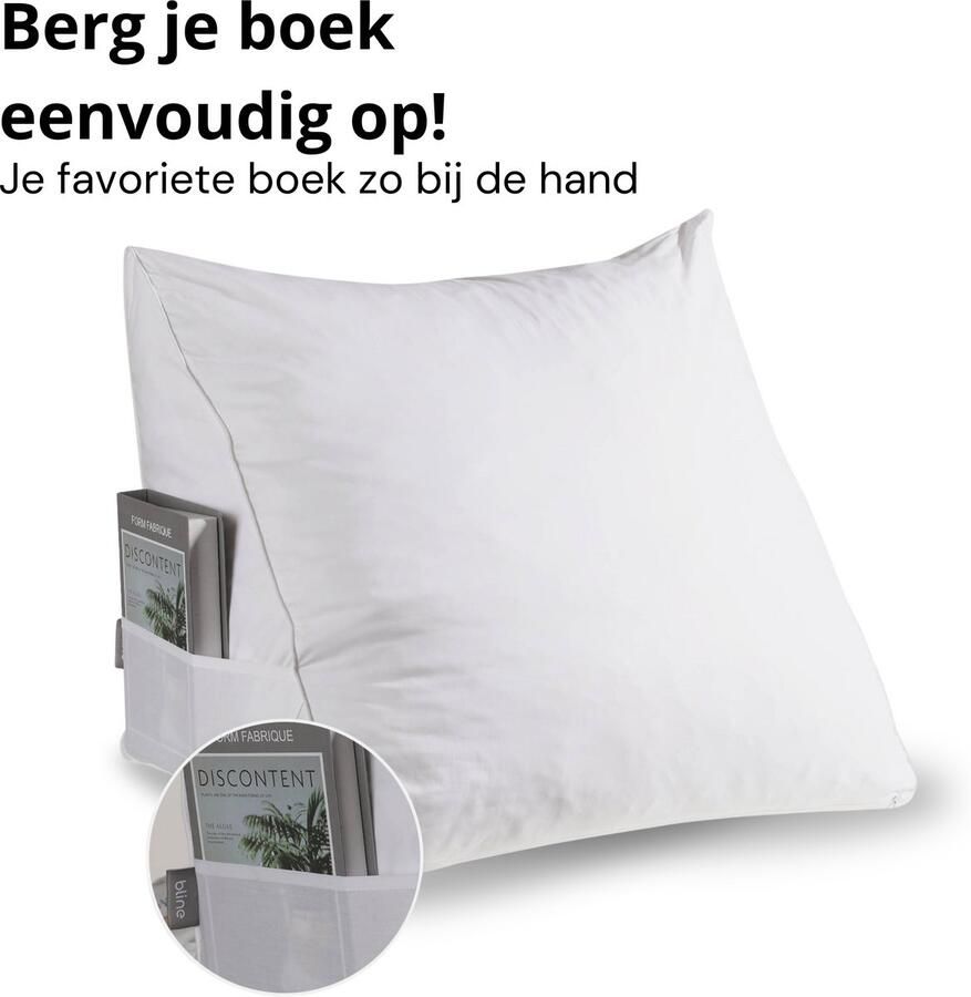 Bline Leeskussen Hoes – Wit Kussensloop – Geschikt voor leeskussens – Zit- & Leeskussen voor in Bed leeskussen hoes