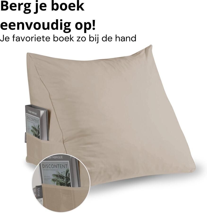 Bline Leeskussen Hoes – Zand Kussensloop – Geschikt voor leeskussens – Zit- & Leeskussen voor in Bed leeskussen hoes