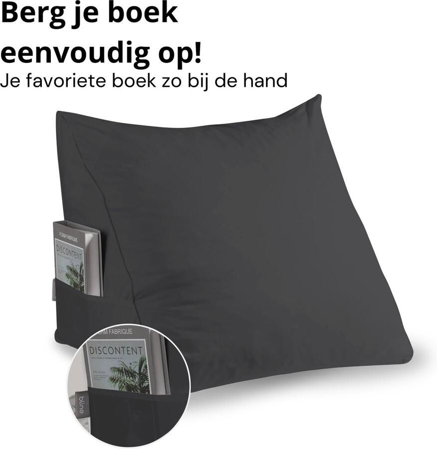 Bline Leeskussen Hoes – Zwart Kussensloop – Geschikt voor leeskussens – Zit- & Leeskussen voor in Bed leeskussen hoes