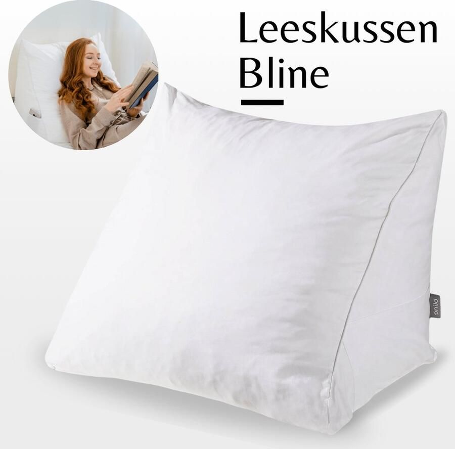 Bline Leeskussen – Ergonomisch Leeskussen voor in Bed – Traagschuim – Bookseat – Zitkussen – Ondersteuning bij Lezen – Met Zijvak