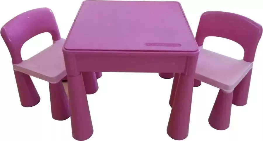 BlinQ 5 in 1 multifunctionele activiteitentafel en 2 stoelen roze