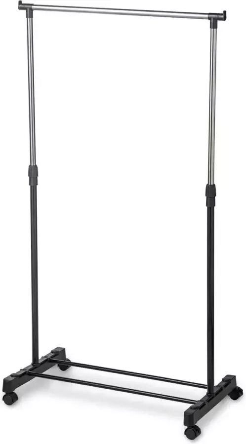 Blokker Kledingrek op Wieltjes Enkele Stang RVS