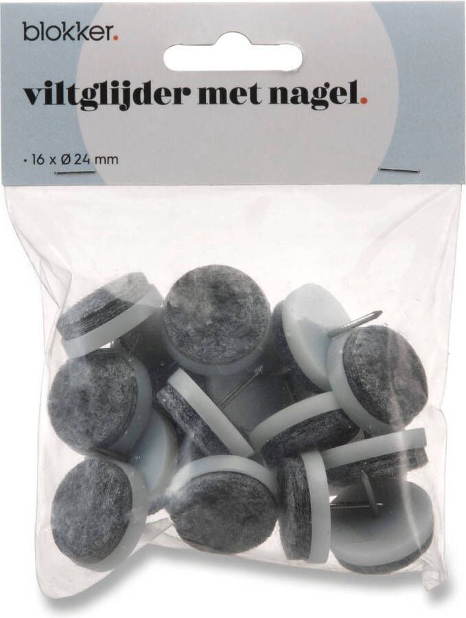 Blokker Viltglijders met Nagel Vloerglijders Viltdop 16X24mm