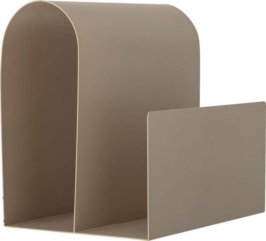 Bloomingville – Enya magazinehouder beige metaal – 22 x 29 x 31 cm