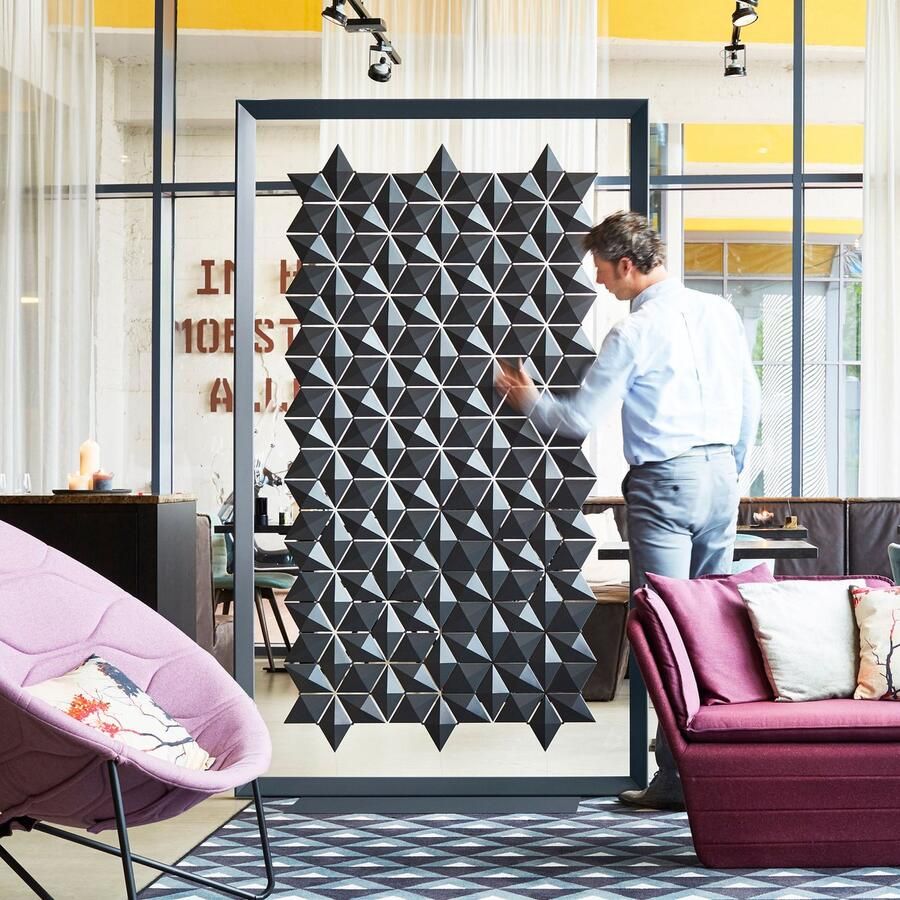 Bloomming Flexibele restaurant partition – Facet 136 × 220 cm in grafiet - Foto 2