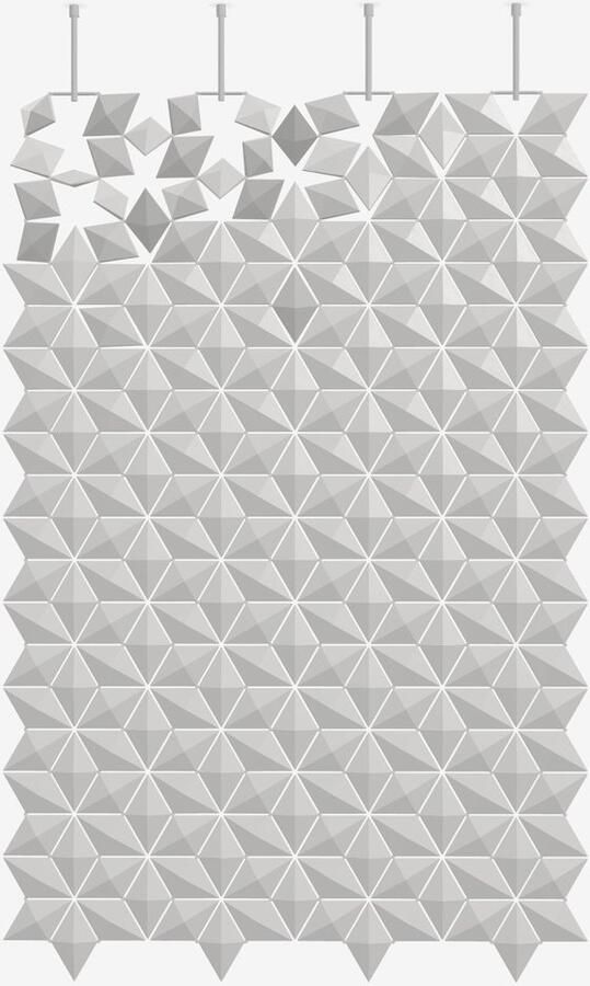 Bloomming Hangende scheidingswand Facet 136 x 207 cm in Parelgrijs