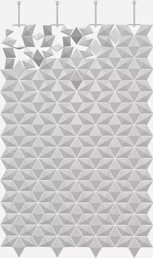 Bloomming Hangende scheidingswand Facet 136 x 207 cm in Parelgrijs