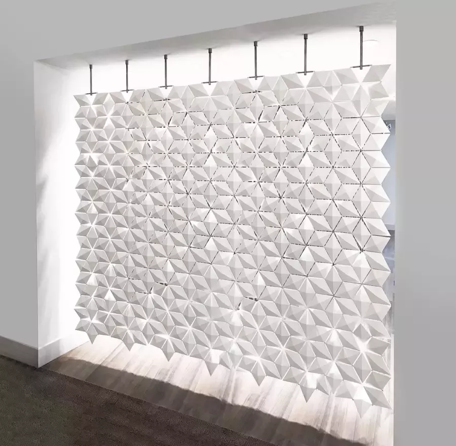 Bloomming Hangende scheidingswand Facet 238 x 207 cm in Wit