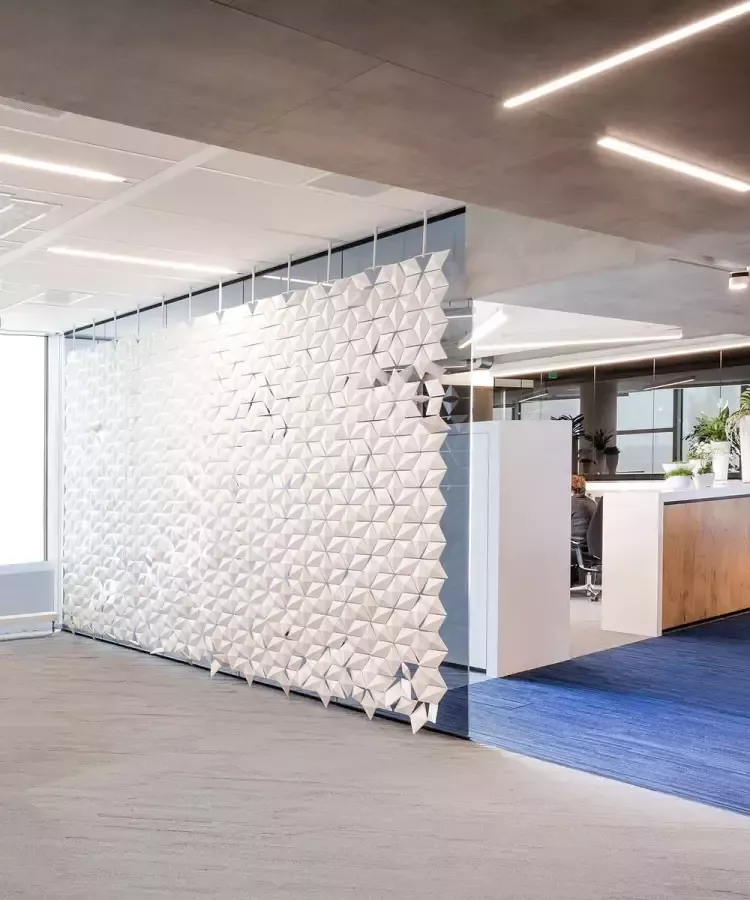 Bloomming Hangende scheidingswand Facet 408 x 265 cm in Wit