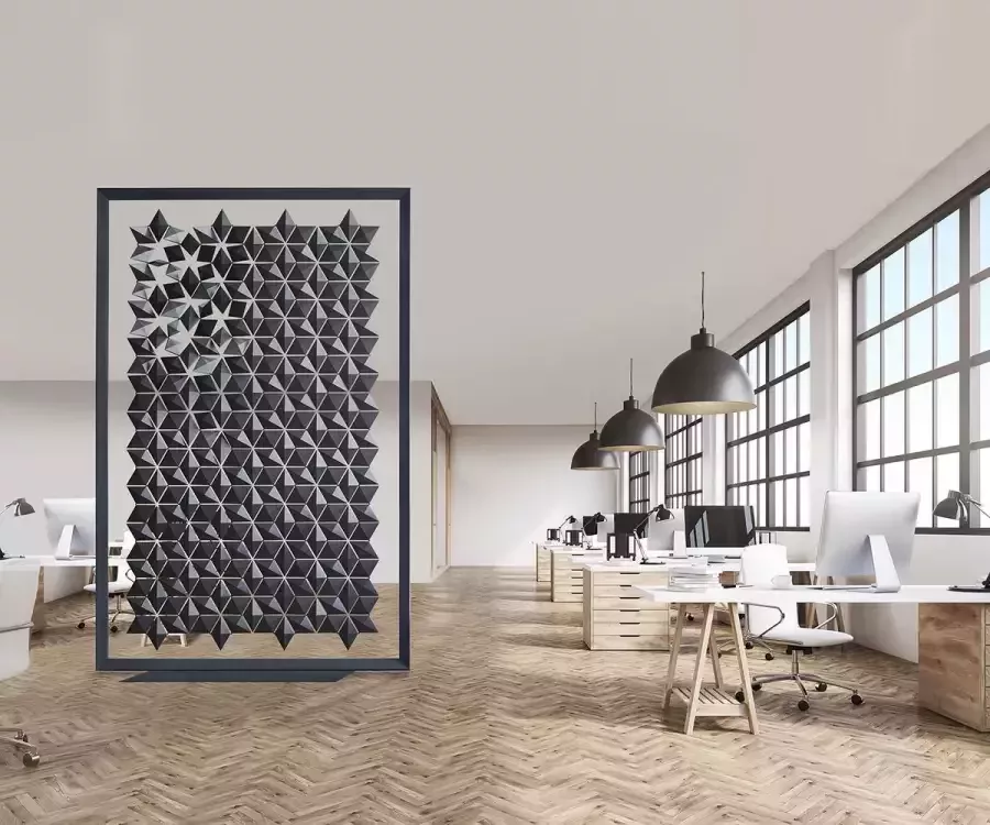 Bloomming Vrijstaande scheidingswand Facet 170 x 258 cm in Grafiet