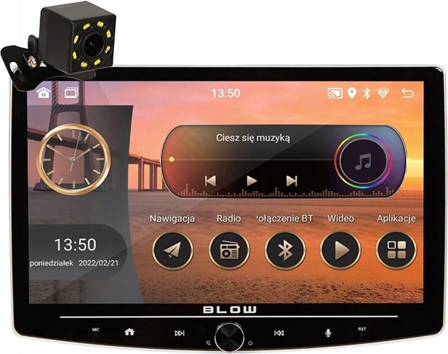 Blow CP01 1DIN Carplay Scherm – Draaibaar LCD-scherm – Android 13 – Wi-Fi – GPS – CarPlay – Bluetooth – Incl. Installatiekit