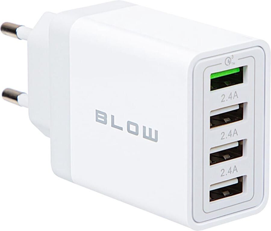 Blow USB Lader 30W 4x USB-A Snellader QC3.0 Wit