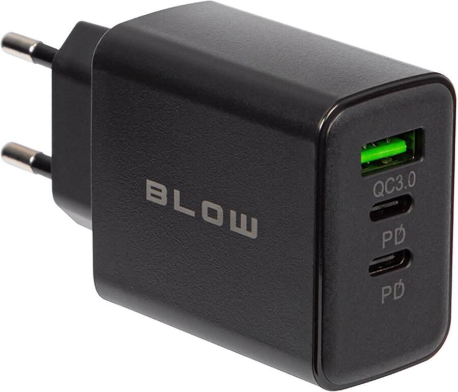 Blow USB Lader 40W Snellader met 2x USB-C & USB-A PD & QC3.0 Zwart