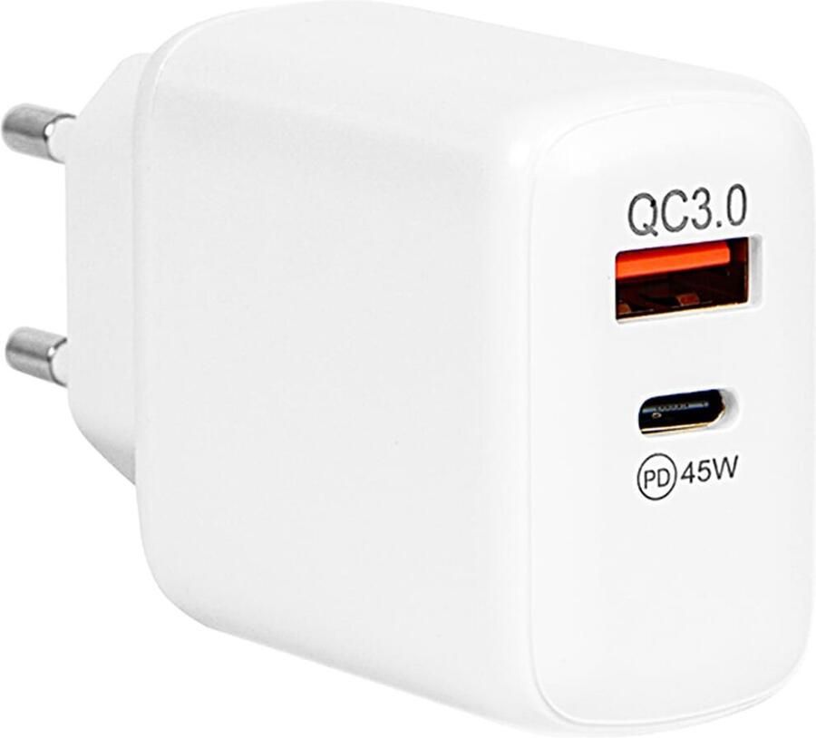Blow USB Lader 45W GaN Snellader met USB-C & USB-A PD & QC3.0 Wit