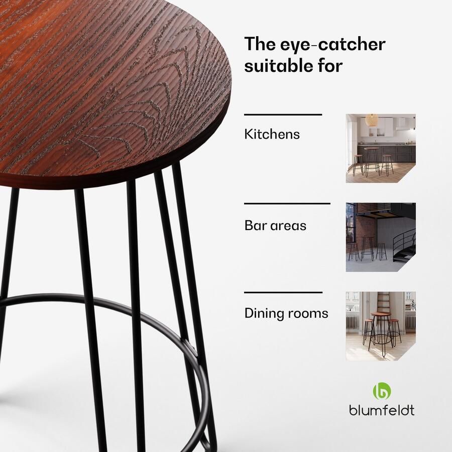 Blumfeldt Bartafel Statafel Massief houten 120 X 60 cm Stabiele bistro & bar statafel rechthoekig Eenvoudig te monteren Zwart