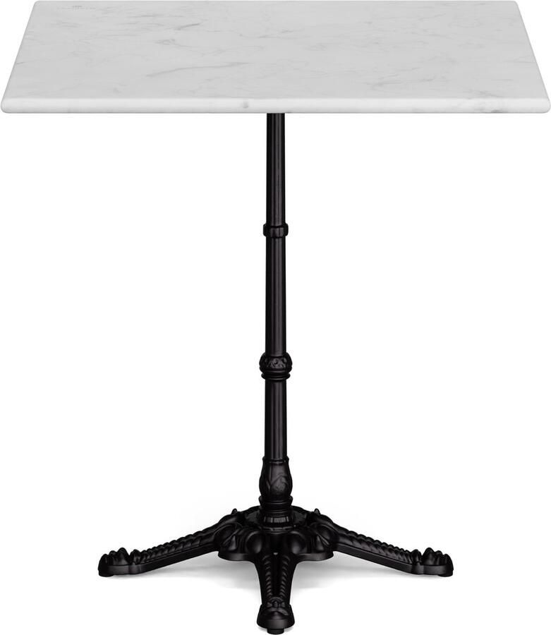 Blumfeldt Bistrotafel 60X60 Cm Marmeren Blad Art Nouveau Weerbestendig Robuust Gietijzer Buiten & Binnen Elegante Tuintafel