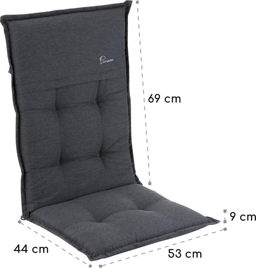 Blumfeldt Coburg stoelkussen zitkussen hoge rug tuinstoel polyester 53x117x9cm