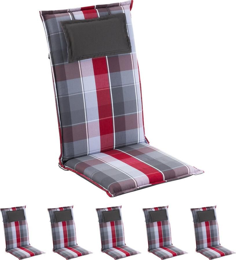 Blumfeldt Donau stoelkussen zitkussen hoge rug tuinstoel polyester 50x120x6cm