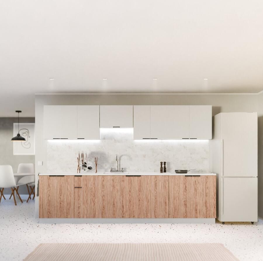 Blumfeldt Keukenkast Met Werkblad – Robuust 30 mm MDF-werkblad melamine coating naadloze integratie van vaatwasser duurzaam wit-eiken look